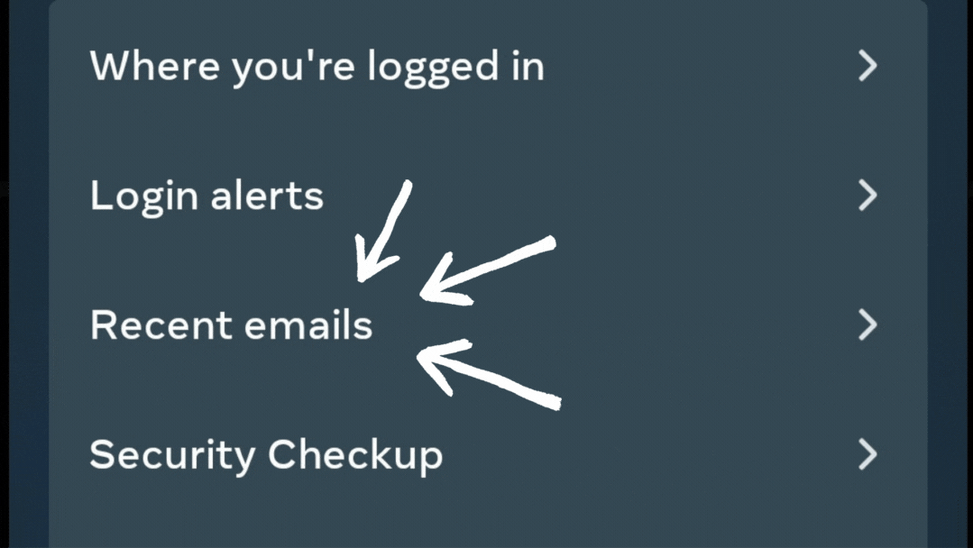 Under Password and security, open Recent emails