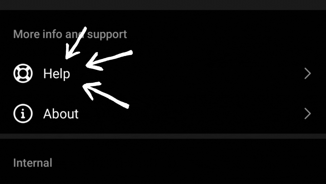 Scroll down and select Help