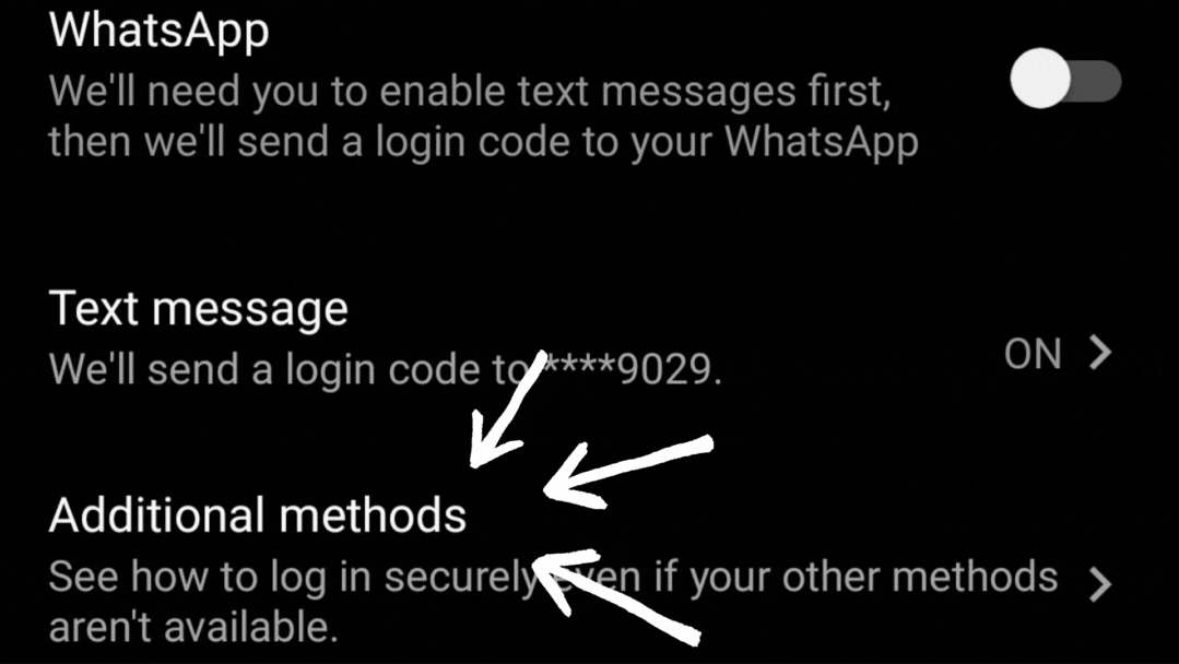 Select additional methods
