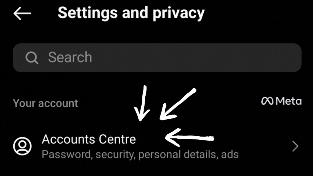 Open your Accounts Center